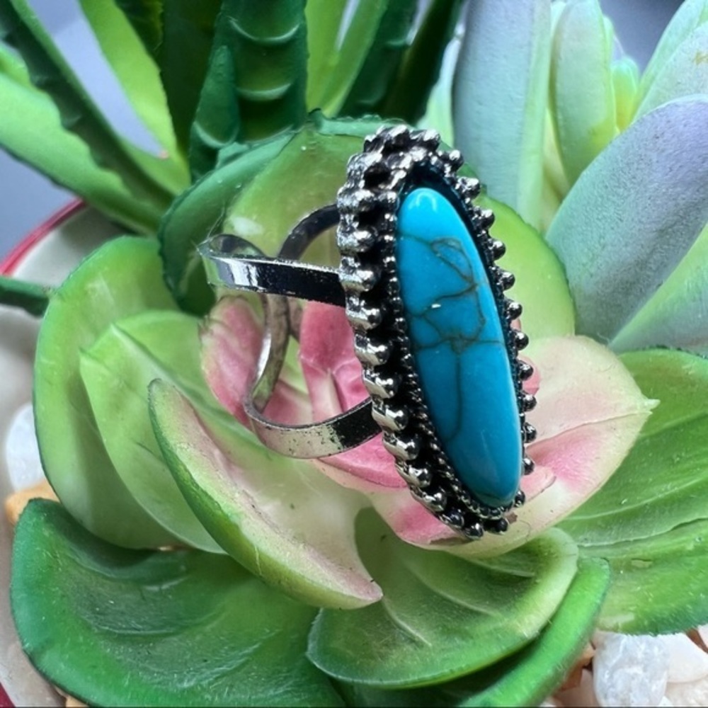 Boho turquoise ring - Picture 4 of 8
